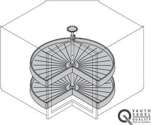 Vauth-Sagel Kidney Polymer Independently Rotating 2-Shelf Lazy Susan Set for for Corner Base Cabinet