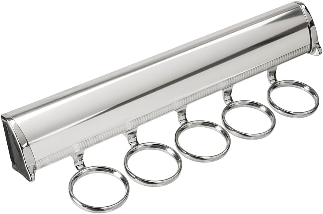 TAG Hardware Premium 5-Ring Full Extension Pullout Closet Wardrobe Scarf Rack