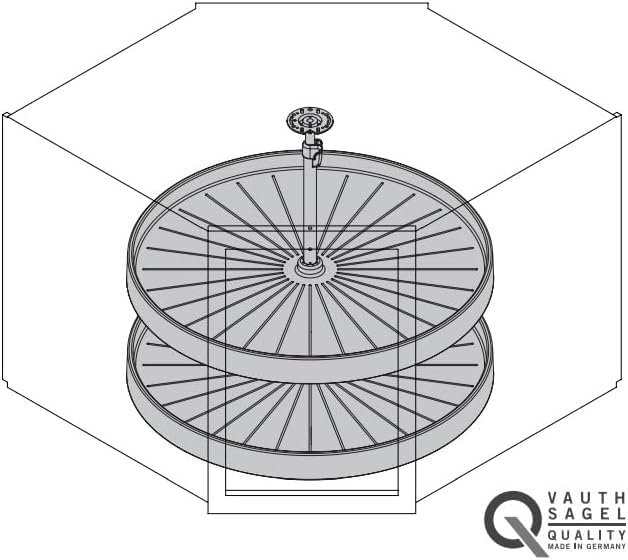 Vauth-Sagel Full-Round Polymer Independently Rotating 2-Shelf Lazy Susan Set for Diagonal Corner Base Cabinets