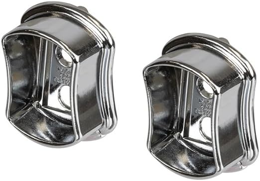 TAG Hardware 1 Pair Metal Premium Concave Wardrobe End Caps Support Flanges