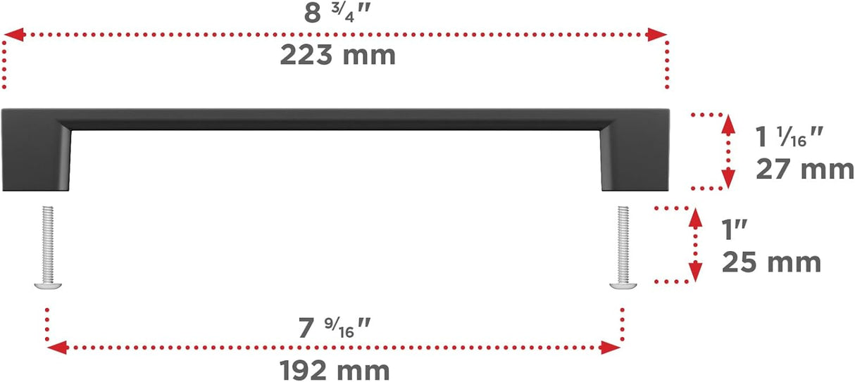 Richelieu Hardware 8160 Modern Armadale Collection Cabinet Bar Pull – Multiple Sizes & Finishes – Matching Appliance Pull Available