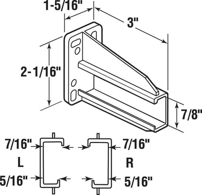 2-Pack White Drawer Slide Rear Socket Blum Euro Cabinet Drawer Slides, Right & Left