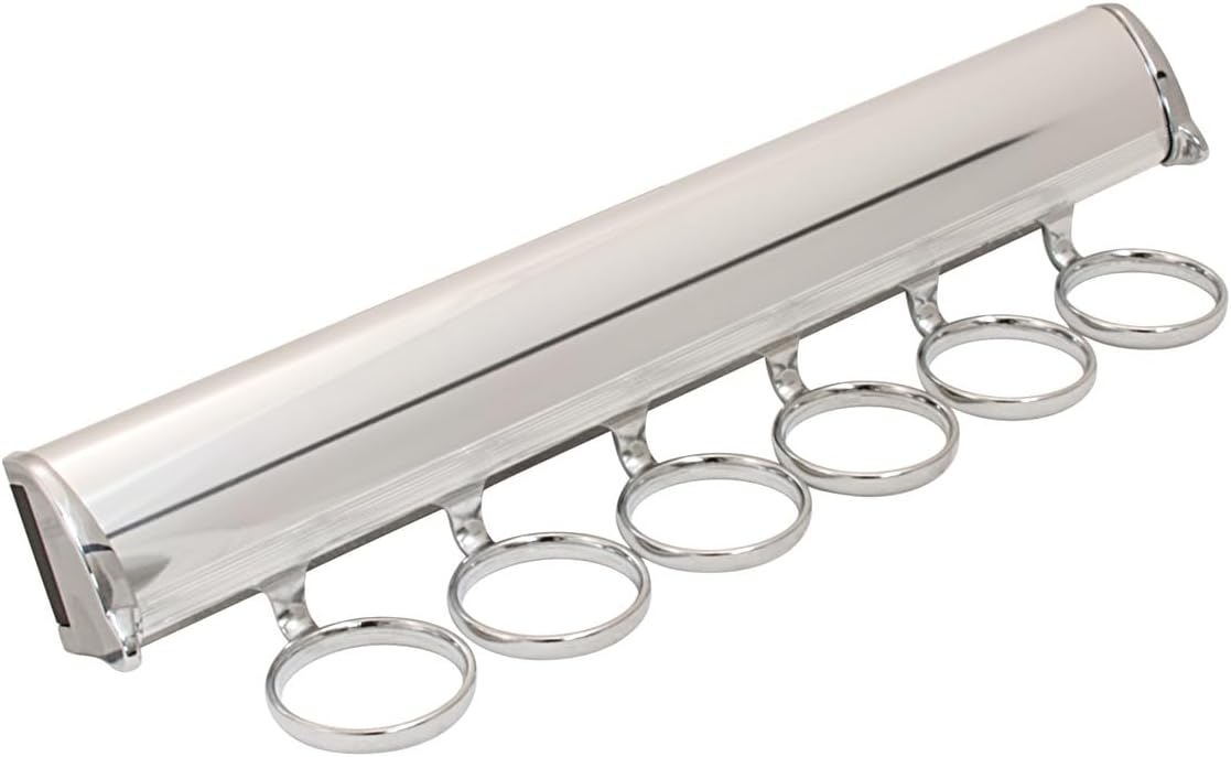 TAG Hardware Premium 6 Hook Full Extension Pullout Closet Wardrobe Scarf Rack