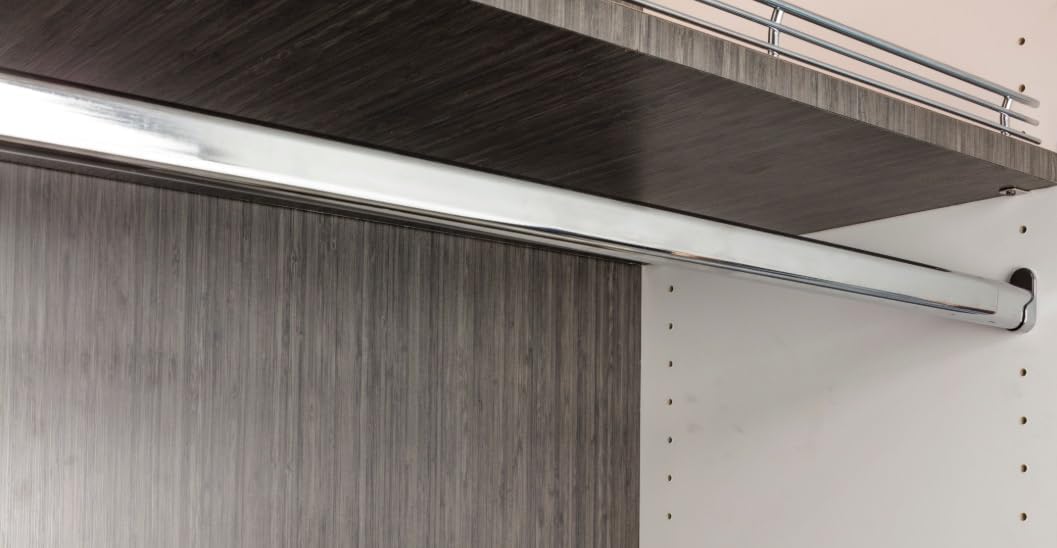 Custom Cut Welded Steel Oval Wardrobe Closet Rod with End Supports Up to 94 Inches Length – Heavy-Duty Construction