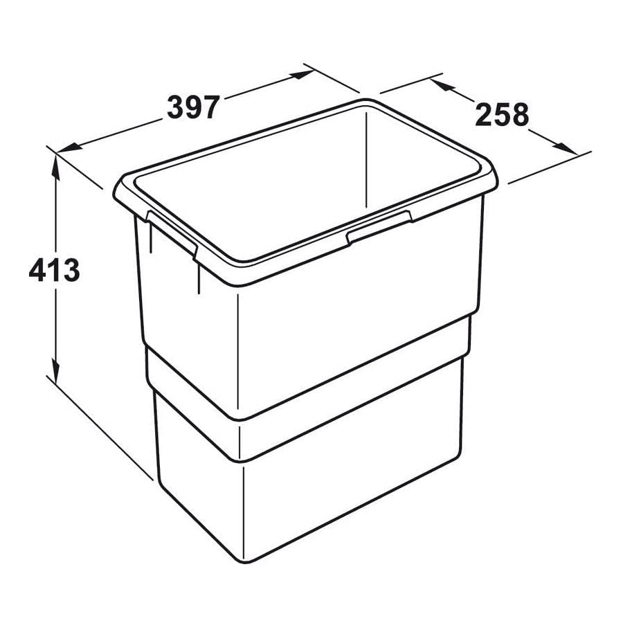 Hailo 29 Liters Replacement Waste Bin Euro Cargo Trash 30.64 Quart Capacity Gray