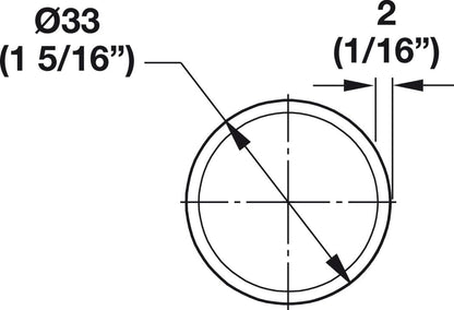 TAG Hardware Premium 1-5/16” Diameter Round Wardrobe Closet Rod with End Supports and Protective Insert Cap