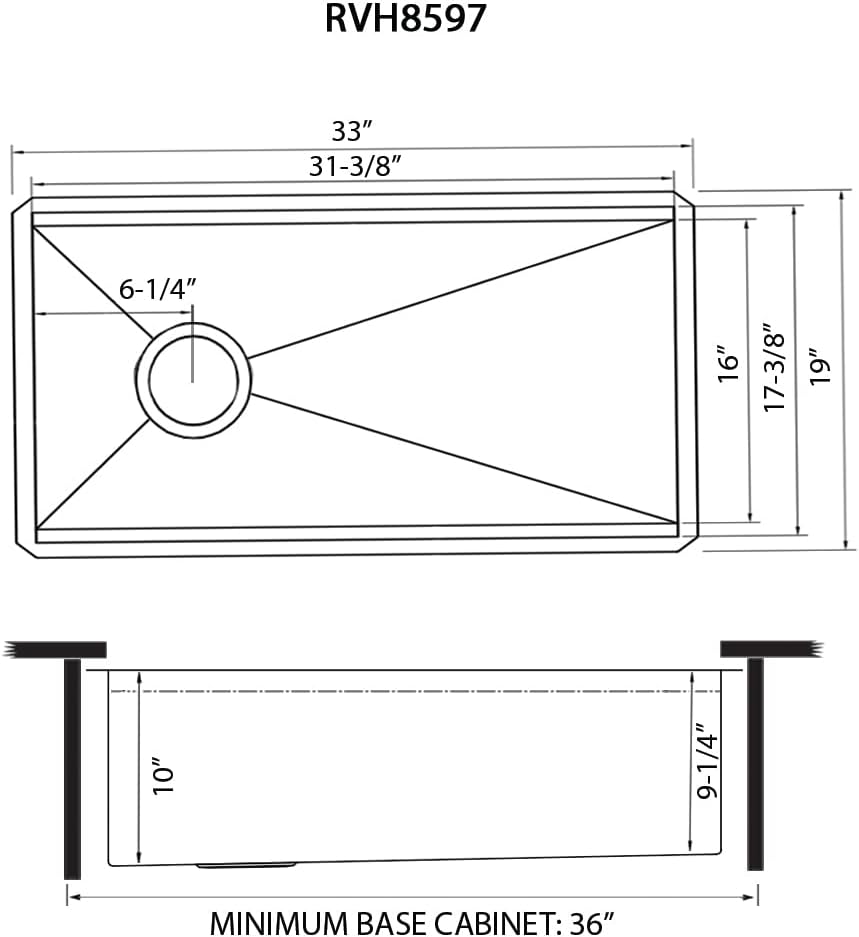 Veniso Nova Ruvati 33-inch Workstation Slope Bottom Offset Drain Undermount 16 Gauge Kitchen Sink with Black Composite Cutting Board – RVH8597