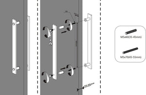 Richelieu Hardware Stylish Rustic Style Barn Door Double Handle 11-13/16 Inch Center to Center Passage Sliding Door Pull