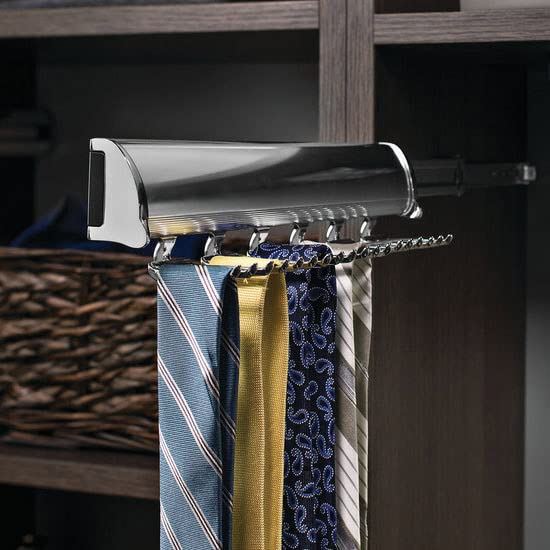 TAG Hardware Designer 15-Hook Tie Rack Closet Organizer with 11.75 Inch Extension