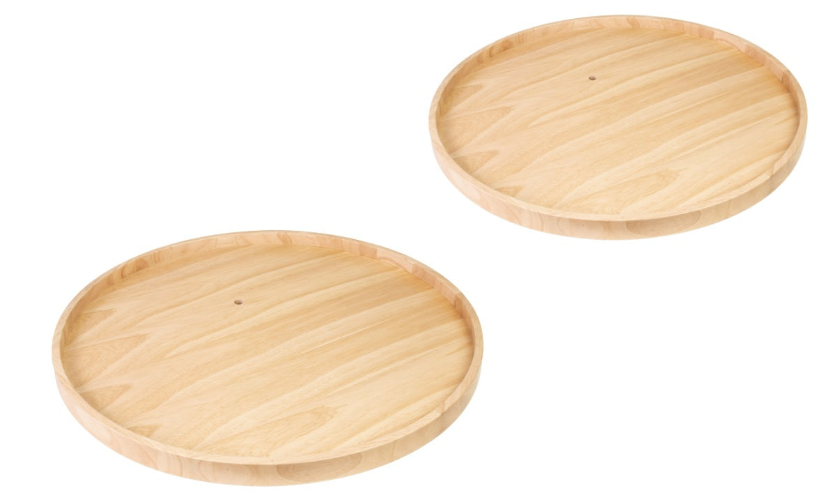 Hafele 2-Pack Full Round Wooden Shelf-Mounted Super Lazy Susan for Corner Cabinets