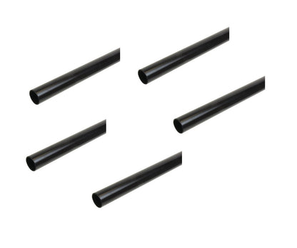 5-Case Pack 92" Long Heavy Duty Round 1-5/16" Diameter Wardrobe Closet Steel Tube Rods Matte Black