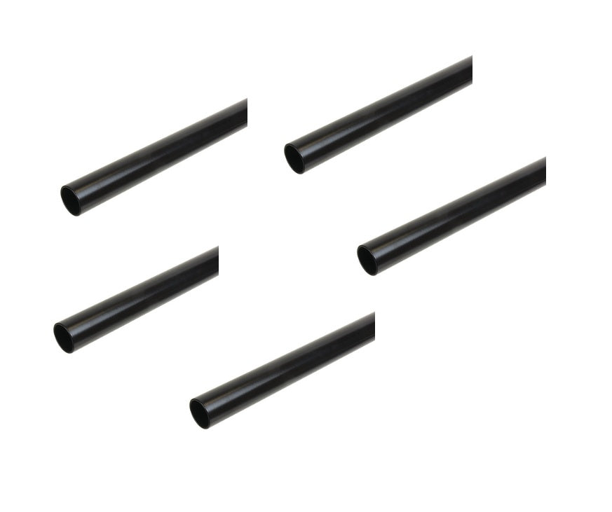 5-Case Pack 92" Long Heavy Duty Round 1-5/16" Diameter Wardrobe Closet Steel Tube Rods Matte Black