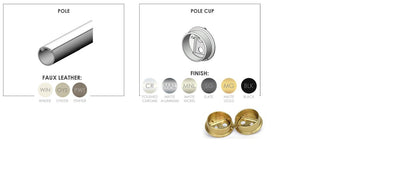 6 - Case or 8 - Case ProPack TAG Hardware Elite Faux Vegan Leather Wrapped Wardrobe Closet Poles - KI Home