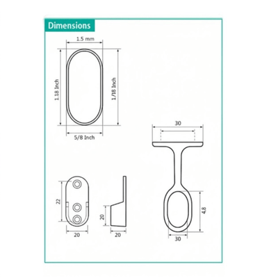 6 - Case ProPack | 8 FT (96") Oval Closet Wardrobe Rods Kit | Anodized Aluminum w/ 12 End Caps & 6 Center Supports - KI Home