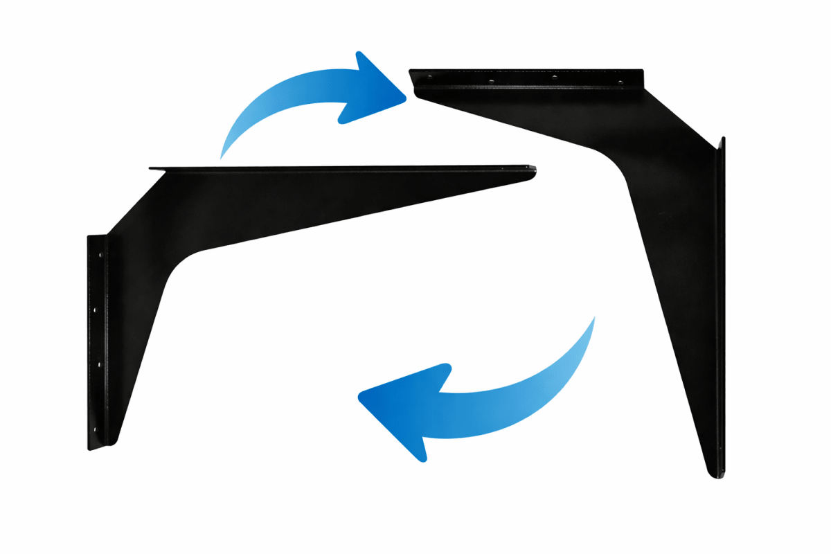 6 - Case ProPack BuiltTough Universal Heavy - Duty Solid Steel Reversible Workstation Brackets | 1520 - 2900 lbs Capacity - KI Home