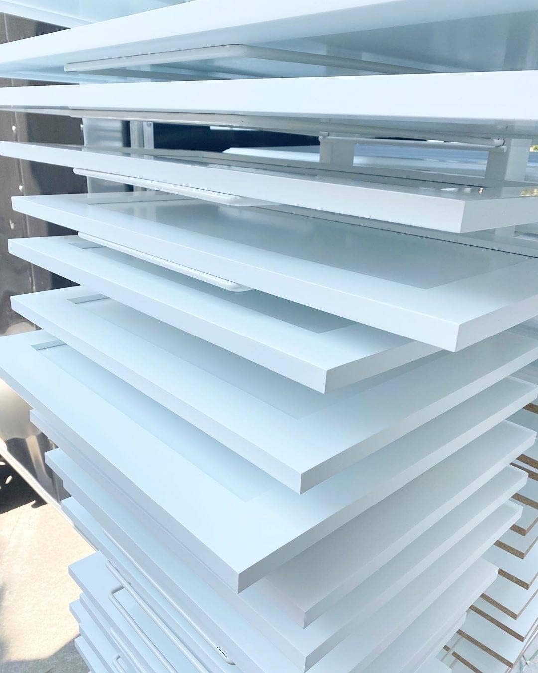 Removable Replacement White Metal Shelves for Heavy Duty Material Handling Panel Drying Rack