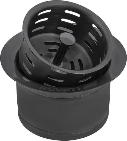 Ruvati Extended Garbage Disposal Flange with Deep Basket Strainer for Kitchen Sinks – Stainless Steel – RVA1049ST