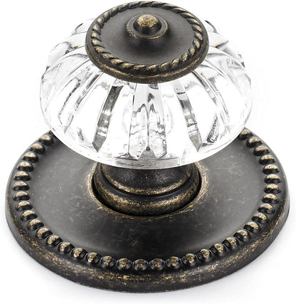 Richelieu Hardware BP16063244BB Montreuil 1 5/16-inch (33 mm) Clear and Burnished Brass Eclectic Cabinet and Drawer Knob