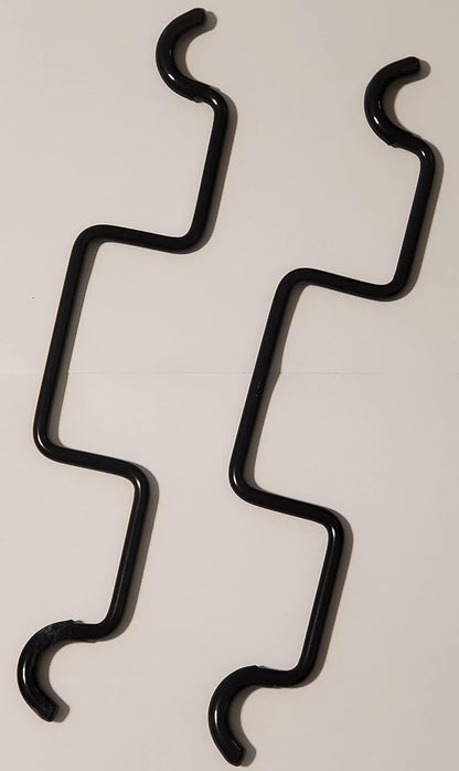 TAG Hardware Set of 2 Black Steel Hamper Replacement Handles with Non-Slip Rubber End Caps