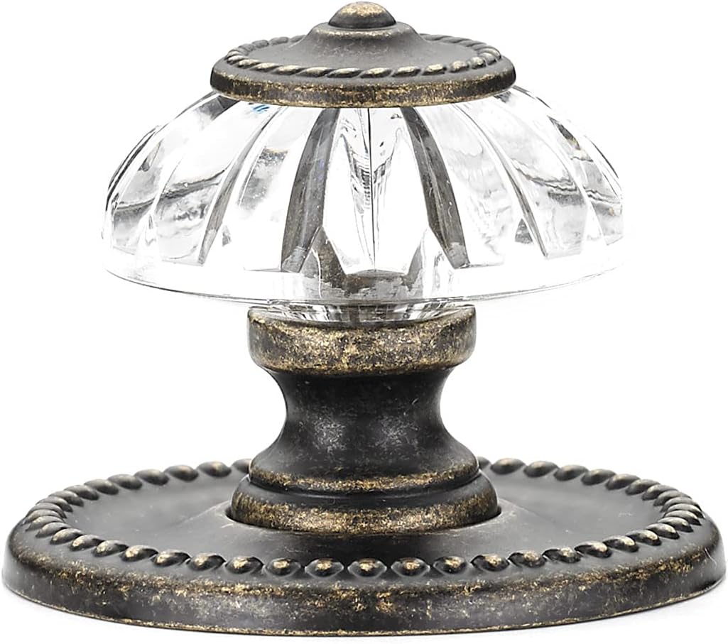 Richelieu Hardware BP16063244BB Montreuil 1 5/16-inch (33 mm) Clear and Burnished Brass Eclectic Cabinet and Drawer Knob