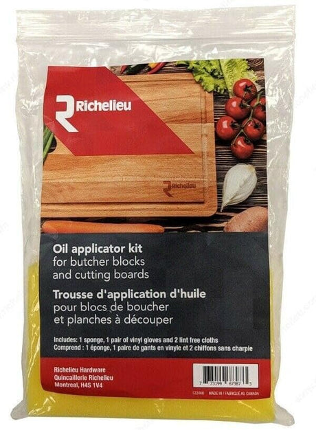 Richelieu Wooden Pizza Cutting Board 21 x 13 x .037 Inches Canadian Maple with Free Application Kit
