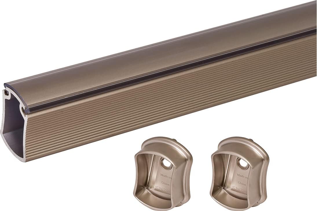 Custom Cut-to-Size Concave Closet Rod | Made-to-Order Wardrobe Hanging Rod with Supports