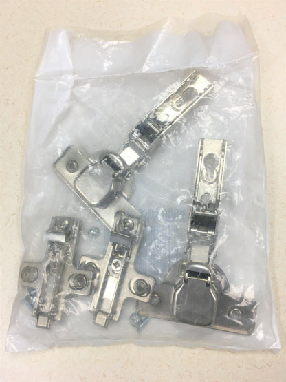 Knape and Vogt Salice Full Inset Press-In Concealed Euro Free-Swinging Cabinet Door Hinge Kit with 90 Degree Opening Angle and 3-Way Adjustment - Pair