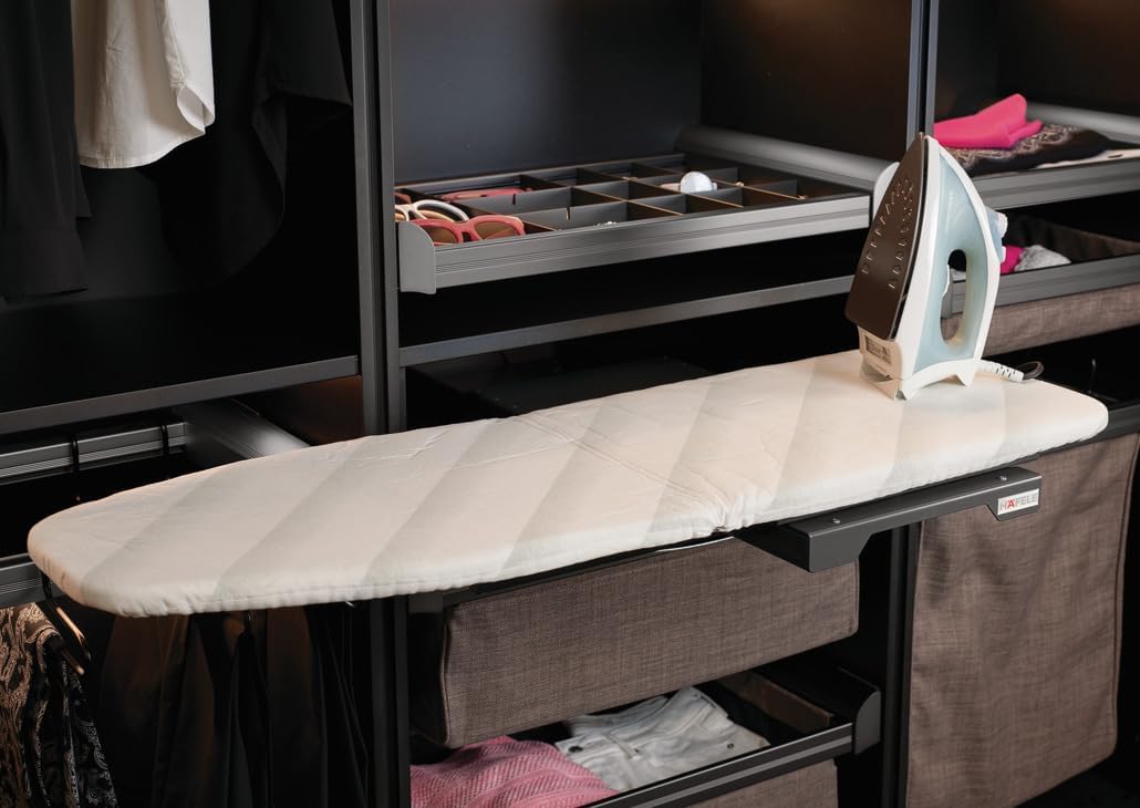 Häfele Ironfix® Shelf-Mounted Steel Ironing Board with Heat-Resistant Pad Cover