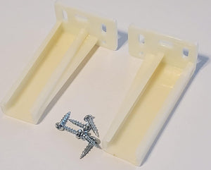 One Pair HR9000RL Rear Drawer Track Socket Mounting Back Plates Brackets, Plastic, White - Sold in Pair (Left and Right)