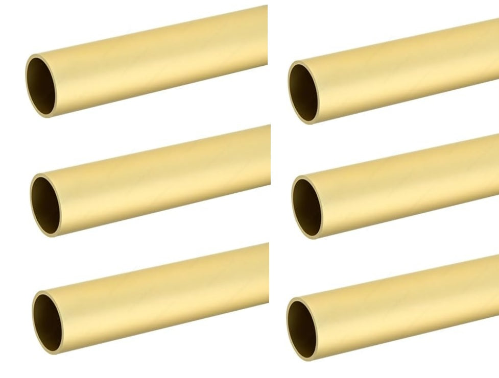6-Case Pack 8 Feet Long Round Wardrobe Closet Rods - 96 Inch Length