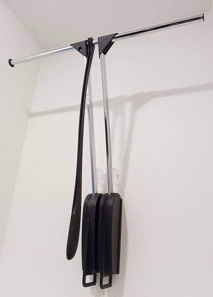 Servetto ClosetPro Central Wall-Mounted Wardrobe Lift Expanding 25 9/16" - 45 1/4" Steel Tubing 22 lb Weight capacity