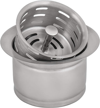 Ruvati Extended Garbage Disposal Flange with Deep Basket Strainer for Kitchen Sinks – Stainless Steel – RVA1049ST
