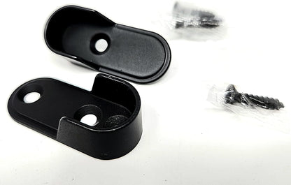 1 Pair Oval Metal Wardrobe Rod Tube Open End Support Cap Flanges with Installation Screws