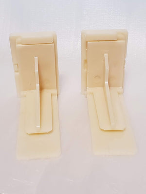 Rear Drawer Track Sockets Mounting Back Plates Brackets, Extra Think Plastic, Almond