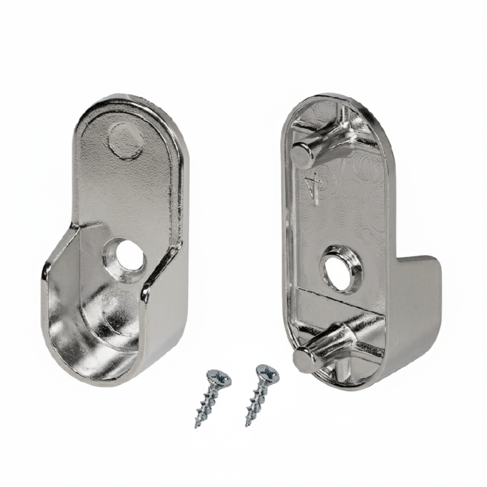 8 Ft (96 Inch) Oval Aluminum or Steel Closet Rod - 16 - Gauge Heavy - Duty Wardrobe Tube - KI Home