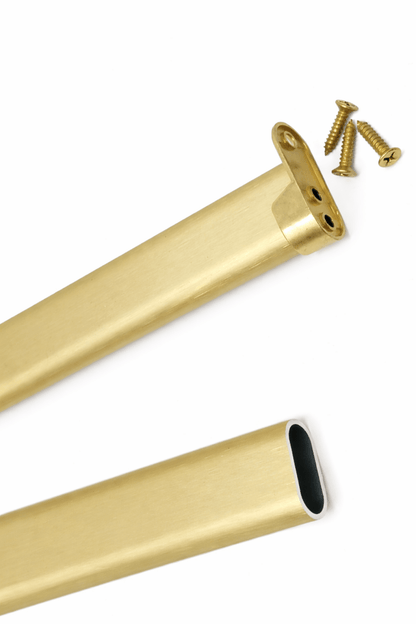 8 Ft (96 Inch) Oval Aluminum or Steel Closet Rod - 16 - Gauge Heavy - Duty Wardrobe Tube - KI Home