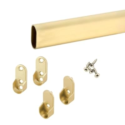 8 Ft (96 Inch) Oval Aluminum or Steel Closet Rod - 16 - Gauge Heavy - Duty Wardrobe Tube - KI Home