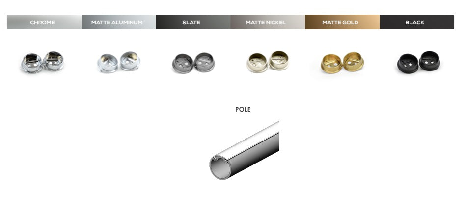 TAG Hardware 1 Pair Premium Round Wardrobe Closet Rod End Caps for 1-5/16" Diameter Hanging Rods