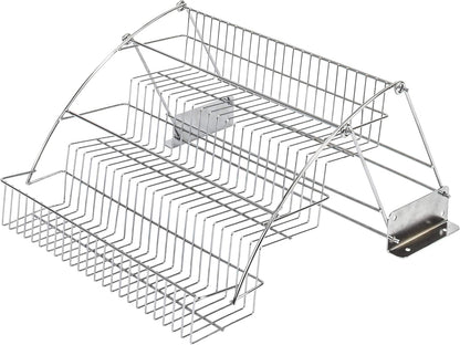 Hardware Resources 3-Tier Pull Down Spice Rack - Chrome Steel Retractable Organizer for Spice Bottles & Seasoning Jars