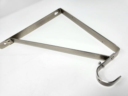 One Premium Heavy-Duty Wall Closet Shelf and Rod Bracket Support for up to 1-1/2" Diameter Round Wardrobe Rods