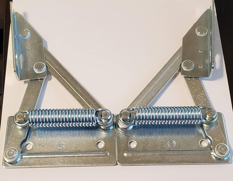 Heavy-Duty Steel Bench Seat Hinges with Spring for Seat Tops Weighing 8 - 12 kg (17.6 – 26.4 lbs) - Pair (Left and Right) Made In Hungary
