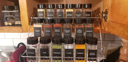 Hardware Resources 3-Tier Pull Down Spice Rack - Chrome Steel Retractable Organizer for Spice Bottles & Seasoning Jars