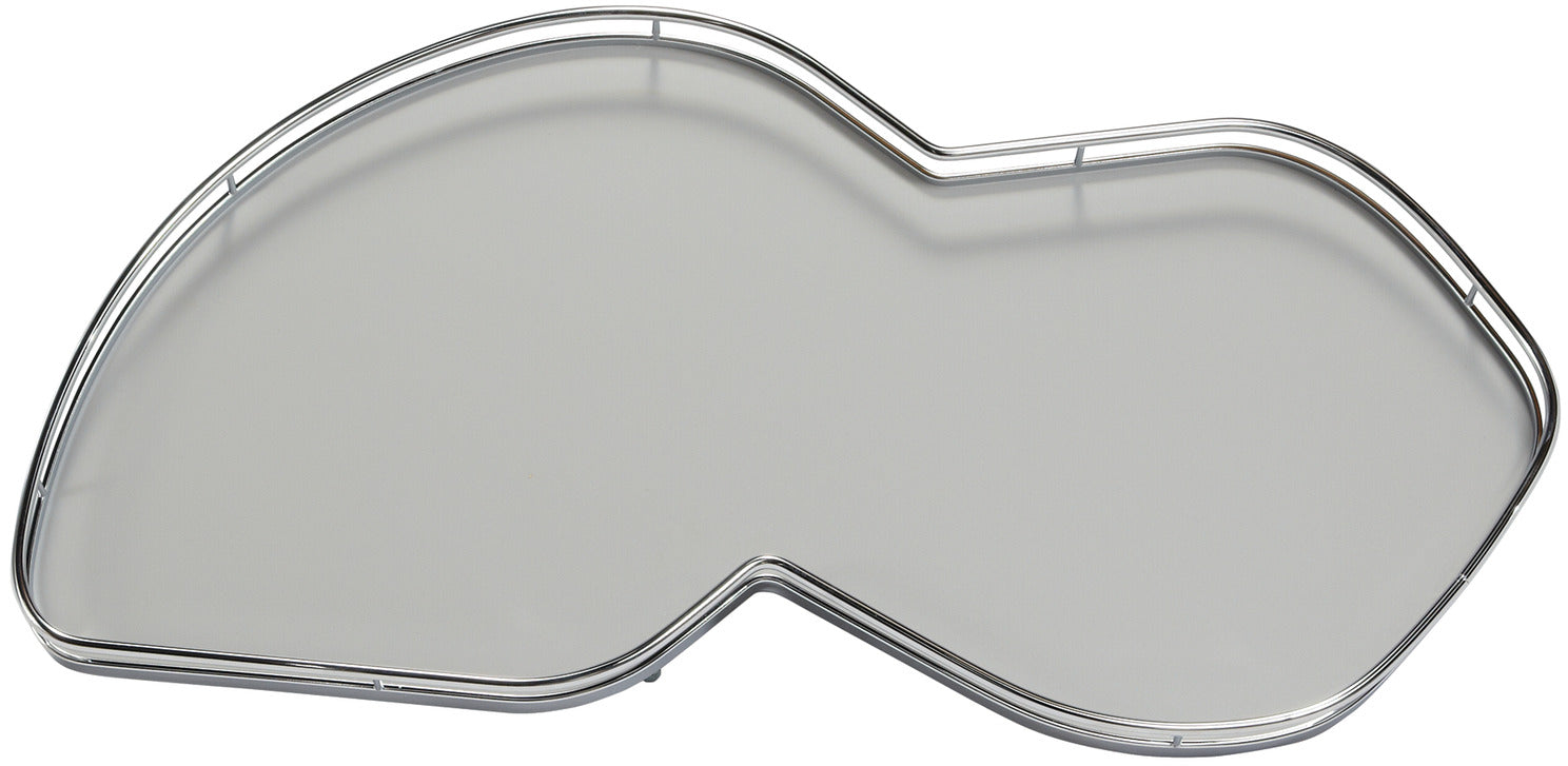 Lemans II Set 2-Shelf Lazy Susan with Soft-Close for Blind Base Corner Cabinets Chrome and Gray