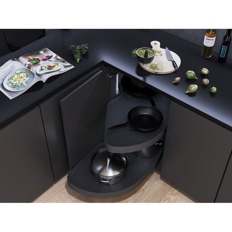 Vauth-Sagel VS CORNERSTONE® MAXX Planero Base Cabinet Pullout 2-Shelf Lazy Susan for Blind Corner Cabinets