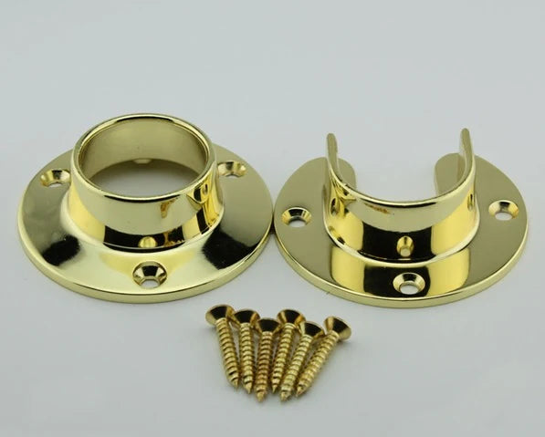 6 Feet Long (72 Inch Long) Premium Heavy-Duty 1-5/16 Inches Round Wardrobe Rod Kit - Polished Brass