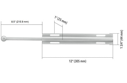 Richelieu Designer 12 Inch Long Expandable 8.5" Retractable Pullout Closet Wardrobe Valet Rod
