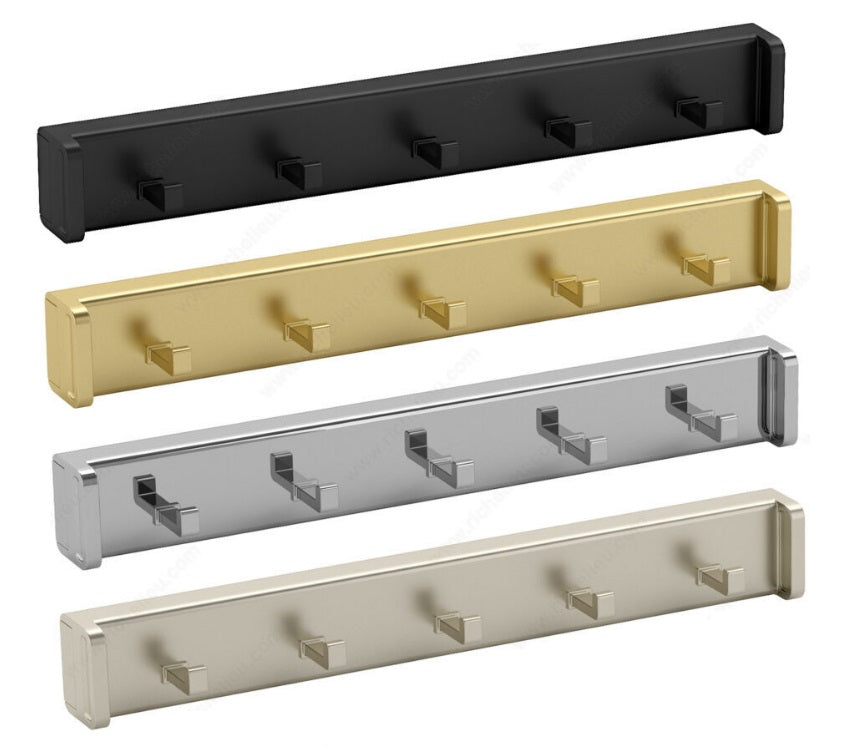 Richelieu 5-Hooks Designer Wardrobe Reversible Closet Belt Rack with 11 Inch Pullout Extension