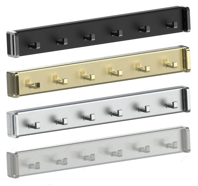 Richelieu 6-Hooks Designer Wardrobe Reversible Closet Belt Rack with 12 Inch Pullout Extension