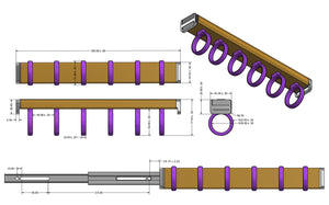 6-Rings Designer Wardrobe Reversible Closet Scarf Rack with Pullout Extension