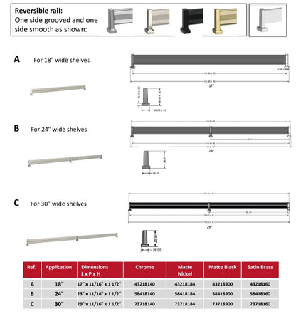 Richelieu Elegant Designer Closet Shoe Rails for Closet Shelves